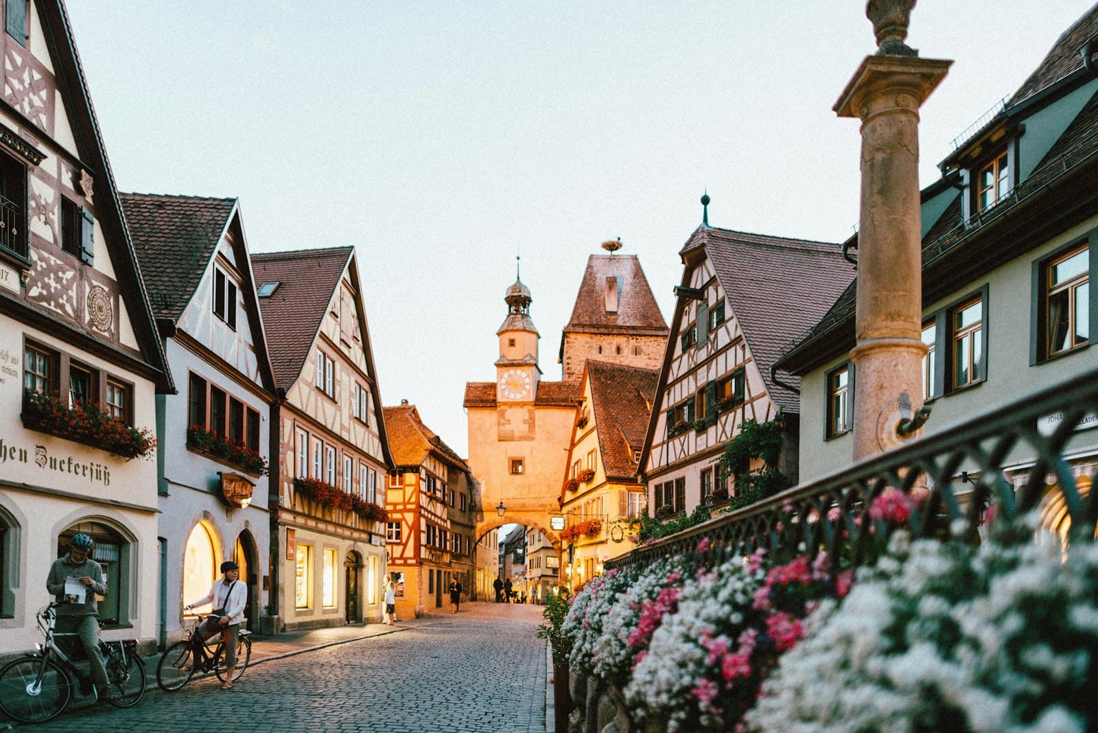 A European city at golden hour