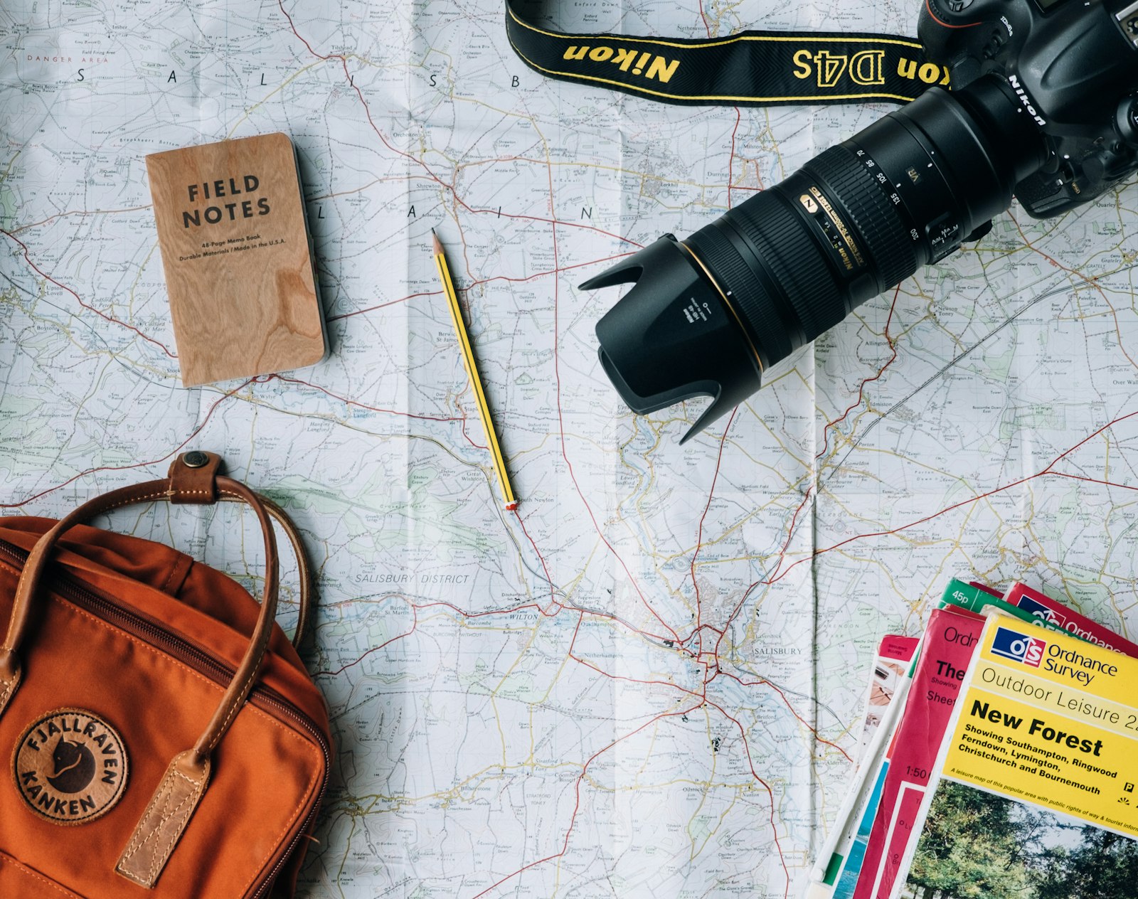 Planning a trip together over a map